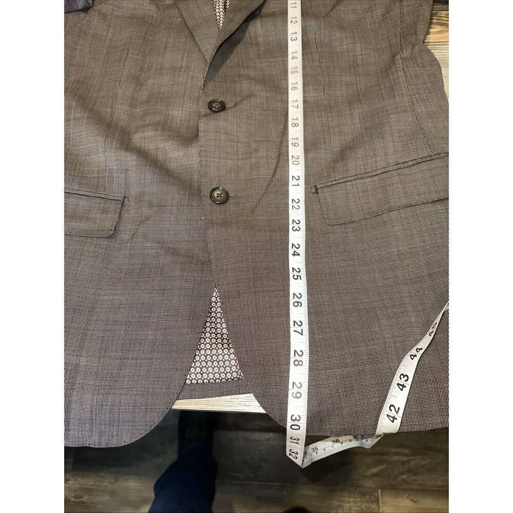 ZANETTI Men’s Gray Glen Plaid Wool Reg Fit Suit Sport Coat Blazer. Size 44R. T